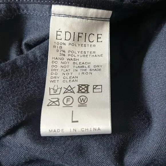 Edifice Japan Blue Velvet Bomber Jacket Men’s Large Full Zip Ribbed Trim